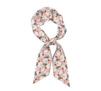 Calabaza Acción de Gracias Flor de dalia rosa Otoño, Bufanda de seda sintética para mujer, bufandas de moda para el cuello, pañuelo para el cuello, diadema