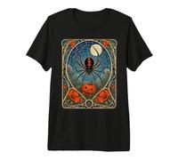 Calabaza Art Nouveau Black Widow Spider Halloween Camiseta Premium