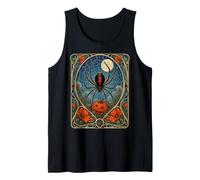 Calabaza Art Nouveau Black Widow Spider Halloween Camiseta sin Mangas