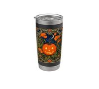 Calabaza Art Nouveau Halloween Jack-o-Lantern Vaso térmico de acero inoxidable de doble pared