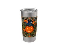Calabaza Art Nouveau Halloween Jack-o-Lantern Vaso térmico de acero inoxidable de doble pared