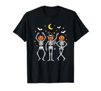 Calabaza Cabeza Esqueletos Bailando - Divertido Baile Espeluznante Halloween Camiseta