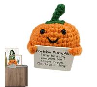 Calabaza De Apoyo Emocional, Apoyo Emocional De Ganchillo - Pequeña Muñeca De Peluche Con Soporte Emocional Y Decoración De Ganchillo Con Calabaza, Peluche De Calabaza Con Tarjeta Alentadora