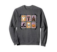 Calabaza de casa embrujada de gato fantasma de Halloween Sudadera