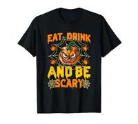 Calabaza de Halloween Comer Beba y Sea Miedo Niños Adultos Divertido Camiseta gráfica económica
