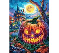 Calabaza de Halloween en un bosque mágico Rompecabezas 500 Piezas Cartón Para Principiantes Sueño Mágico de Ciencia Ficción Días Lluviosos Tiempo Libre En Casa Para Reyes Magos Detalle De Cumpleaños 5