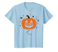 Calabaza de Halloween Espeluznante diversión para Fiestas, Camiseta, Niños, Azul Bebé, 10 años