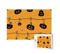 Calabaza de Halloween Naranja,Rompecabezas de Madera de 300 Piezas, Juego Familiar, Rompecabezas para Adultos, Adolescentes, decoración del hogar