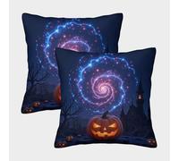 Calabaza de Halloween - Noche del Castillo espeluznante Fundas Cojines Para Sofá 2 Piezas Disponible todas las estaciones Funda De Almohada Modernas Decorativa Almohadon Cubre Sala Casa Decor 40x40cm
