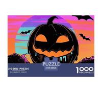 Calabaza de Halloween Puzzle 1000 piezas murciélago rompecabezas juego difícil para actividades decoración interior de cartón 100% reciclado para adultos 38x26cm/1000pcs
