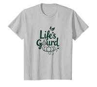 Calabaza de la Vida Cosecha de Calabaza Humor de otoño Diversión de Acción de Gracias Camiseta, Niños, Plata, 6 años