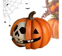 Calabaza Decoraciones Hogar pequeña estatua de resina con cara de calavera