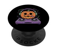 Calabaza DJ Halloween Música Terror PopSockets PopGrip Adhesivo