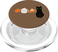 Calabaza Especias Latte, Pie & Kawaii Gato Negro Amor Otoño PSL PopSockets PopGrip para MagSafe