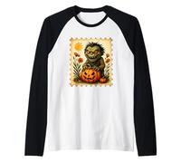 Calabaza espeluznante travesura Halloween criatura gráfico Camiseta Manga Raglan