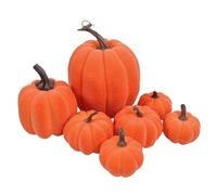 Calabaza falsa - Calabazas artificiales | Calabazas artificiales | Calabazas falsas naranjas | Tela de felpa, 7 veces decoración de otoño para interiores, decoración de Acción de Gracias, festivales