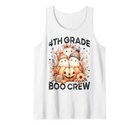 Calabaza Fantasma Floral de Halloween para Maestra de 4º Grado Boo Crew Camiseta sin Mangas