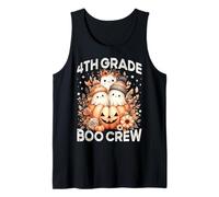 Calabaza Fantasma Floral de Halloween para Maestra de 4º Grado Boo Crew Camiseta sin Mangas