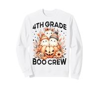 Calabaza Fantasma Floral de Halloween para Maestra de 4º Grado Boo Crew Sudadera