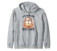 Calabaza Fantasma Floral de Halloween para Maestra de 4º Grado Boo Crew Sudadera con Capucha