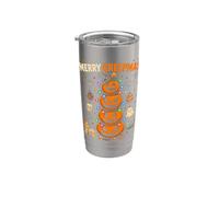 Calabaza Feliz Creepmas Divertido Halloween Navidad Vaso térmico de acero inoxidable de doble pared