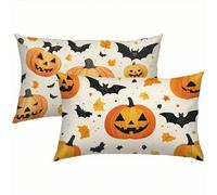 Calabaza Fundas Cojines 60x80 Terciopelo Juego de 2, Lujosas Funda Cojin Easter Súper Suaves y Cómodas, Funda de Almohada con Cremallera Oculta, Durable y Fácil Cuidado, Adecuado para Sofá Cama S1-926