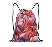 Calabaza Halloween impresión cordón bolsas mochila bolsa deporte gimnasio bolsa bolsa cordón compras bolsa de la cadena, Flamenco, M