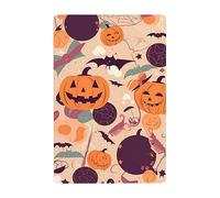 Calabaza Murciélago Telaraña Halloween Cartel De Chapa Divertida Pared Muestra Placa Vintage Letrero De Estaño para Cafetería Bar Cerveza