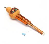 Calabaza natural tallada a mano china Hulusi Calabaza cucurbita flauta instrumento musical étnico clave de C con estuche