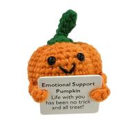 Calabaza | Pequeña Calabaza Positive Crochet Soporte Emocional Doll | 3.15 Pulgadas Muñeca de Crochet Linda con Tarjeta de Aliento para la Fiesta de cumpleaños Decoración de Estudio en