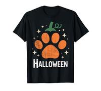 Calabaza, Perro, Gato, Huella, Halloween, Amante de Las Mascotas Camiseta