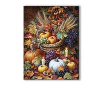 Calabaza Pintar por Numeros Adultos con Marco 45x60cm, DIY Paint by Numbers Adult Fruta, Cuadros para Pintar por Numeros con Pinceles y Pigmento Acrílico, Kit Manualidades, Decoración del Hogar 0R-621