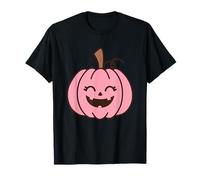 Calabaza Rosa Sonriente Feliz Halloween Camiseta