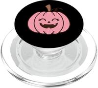 Calabaza Rosa Sonriente Feliz Halloween PopSockets PopGrip para MagSafe