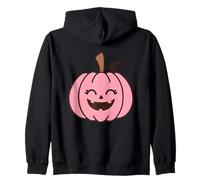 Calabaza Rosa Sonriente Feliz Halloween Sudadera con Capucha