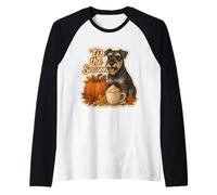 Calabaza Schnauzer estándar de otoño y otoño de Tis The Season Camiseta Manga Raglan