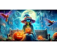 Calabaza terrorífica de Halloween 1000 Piezas Puzzle Desafío de Juego Educativo Papel Reciclado Regalo Divertido & Actividad en casa para Adultos y niños de 12+ años 70x50cm/1000pcs