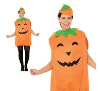 Calabaza Túnica Traje + Sombrero Adulto Halloween Hombre Mujer Disfraz