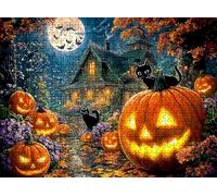 Calabaza Víspera de Todos los Santos Puzzle 2000 Piezas Adultos, Rompecabezas con Letras en la Parte Posterior - Piezas Que Encajan Perfectamente, Reto de Concentración, Regalo, 99.5 x 70.5 cm w0-648