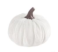Calabazas aterciopeladas decorativas elegantes para todas tus fiestas de otoño para centros de mesa (blanco)