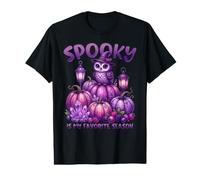 Calabazas de búho púrpura de Halloween Spooky Is My Favorite Season Camiseta gráfica económica