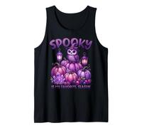 Calabazas de búho púrpura de Halloween Spooky Is My Favorite Season Camiseta sin Mangas