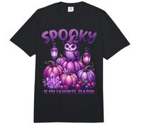 Calabazas de búho púrpura de Halloween Spooky Is My Favorite Season Comfort Colors Adult Heavyweight T-Shirt