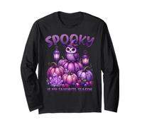 Calabazas de búho púrpura de Halloween Spooky Is My Favorite Season Manga Larga