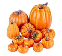 Calabazas decorativas 12 Piezas Centros de Mesa Festivos y Adornos para | Calabazas de Espuma Para Estantería Repisa Chimenea Escritorio Comedor Cocina y el Hogar