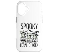 Calabazas divertidas de mapache de Halloween espeluznante y salvaje Carcasa para iPhone 16