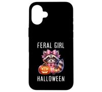 Calabazas divertidas de mapache para niña de Halloween espeluznante y salvaje Carcasa para iPhone 16 Plus