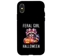 Calabazas divertidas de mapache para niña de Halloween espeluznante y salvaje Carcasa para iPhone X/XS
