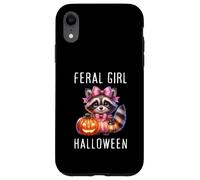 Calabazas divertidas de mapache para niña de Halloween espeluznante y salvaje Carcasa para iPhone XR