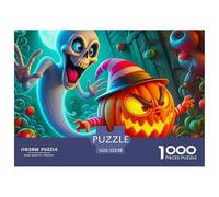 Calabazas Jumbie de Papel Reciclado para Adultos: Fantasma y Linterna de Calabaza en una Escena Espeluznante. Juego Educativo de descompresión. 1000 Piezas. 52 x 38 cm.